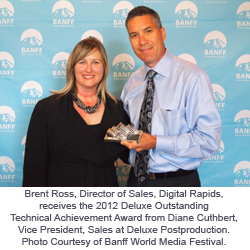 Brent Ross Accepting Deluxe Award on Behalf of Digital Rapids